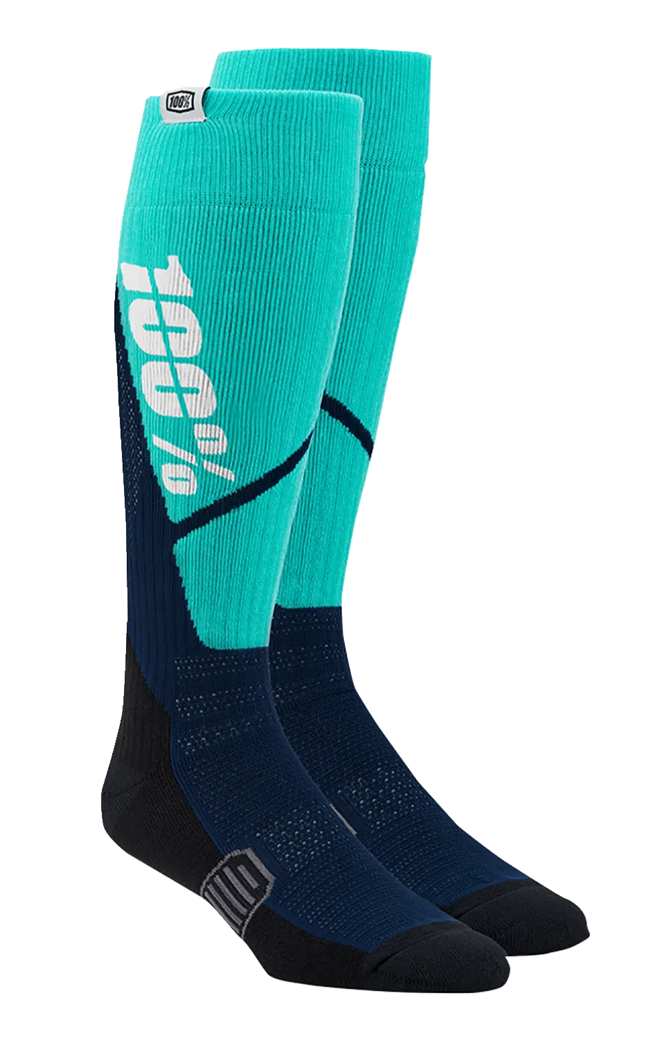 100% Torque Comfort Moto Socks - Steel/Navy - Large/XL 20053-00004