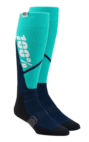 100% Torque Comfort Moto Socks - Steel/Navy - Large/XL 20053-00004