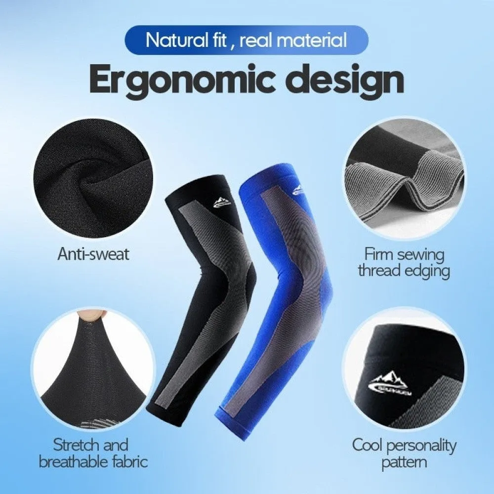 1pair Anti-uv Sun Protection Moisture Wicking Arm Sleeves for Cycling Basketball