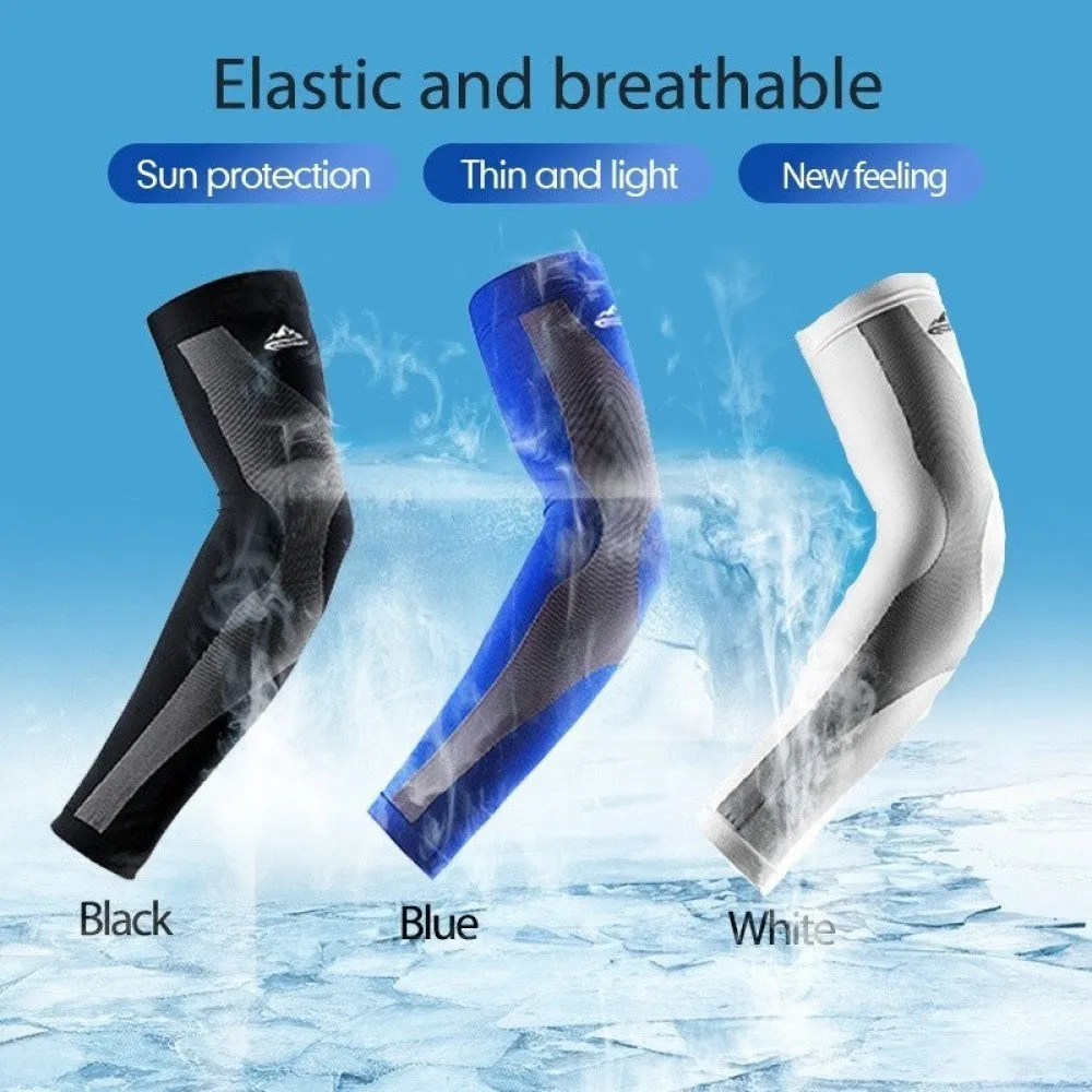 1pair Anti-uv Sun Protection Moisture Wicking Arm Sleeves for Cycling Basketball