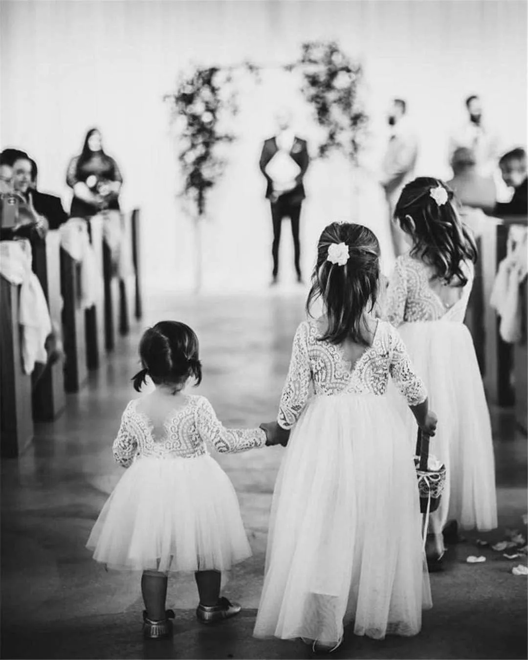 2Bunnies Girl Peony Lace Back A-Line Straight Tutu Tulle Party Flower Girl Dress