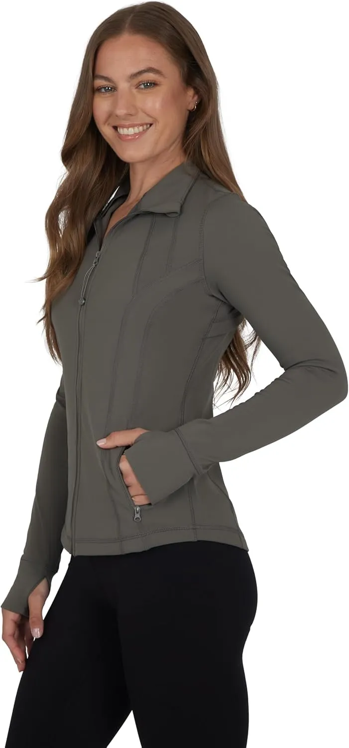 90 Degree By Reflex Womens Lightweight, Full Zip Running Track Jacket