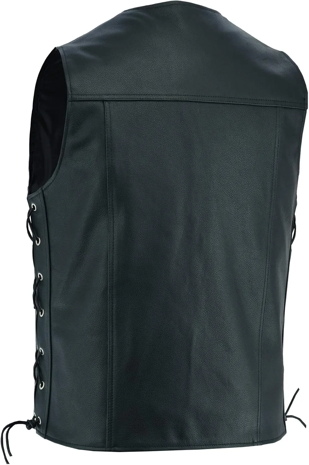 A&H Apparel Mens Genuine Cowhide Leather Vest Biker Vest Concealed Carry Durable Vest