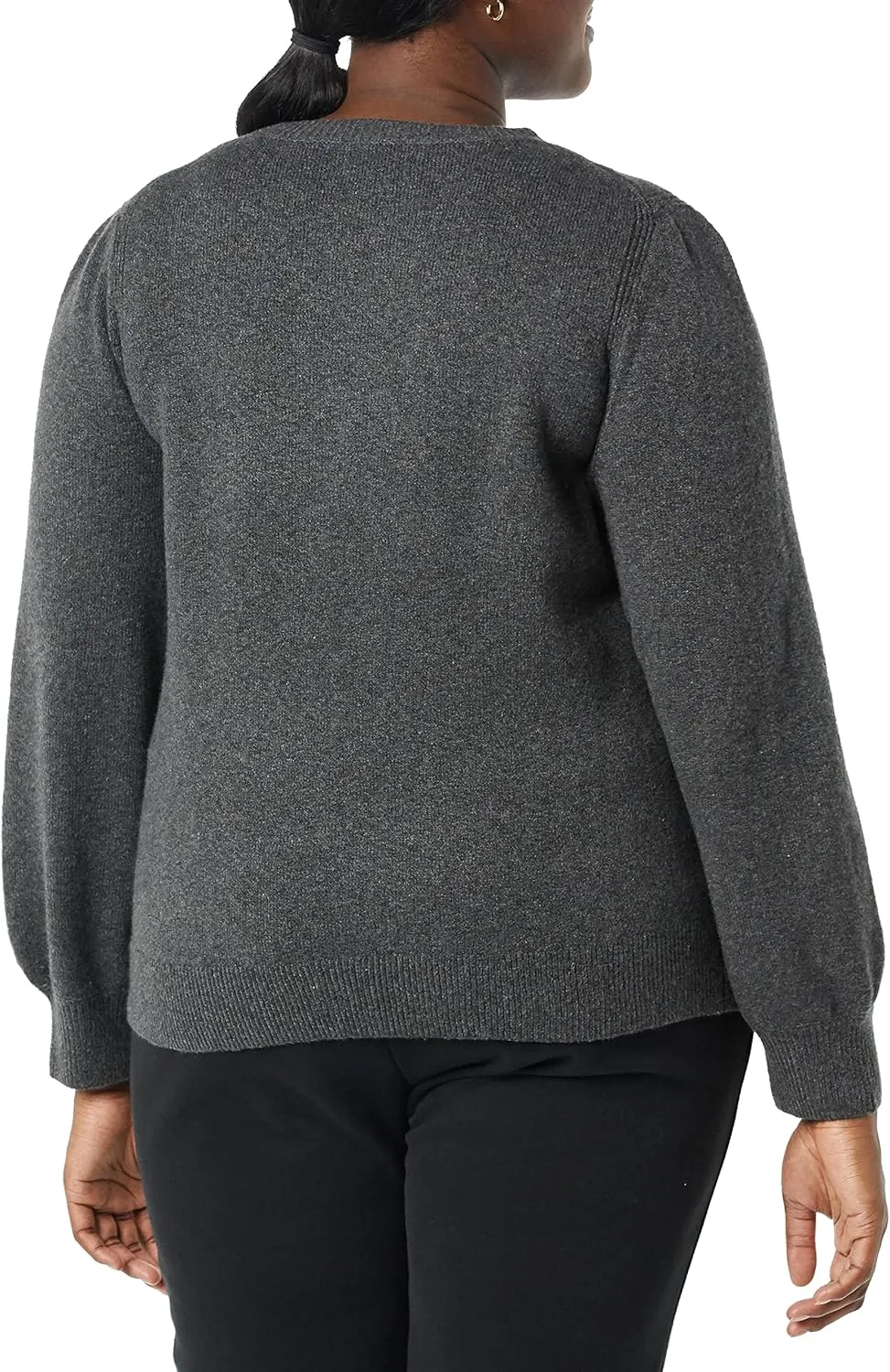 Amazon Essentials Women's Soft Touch Pleated Shoulder Crewneck Sweater