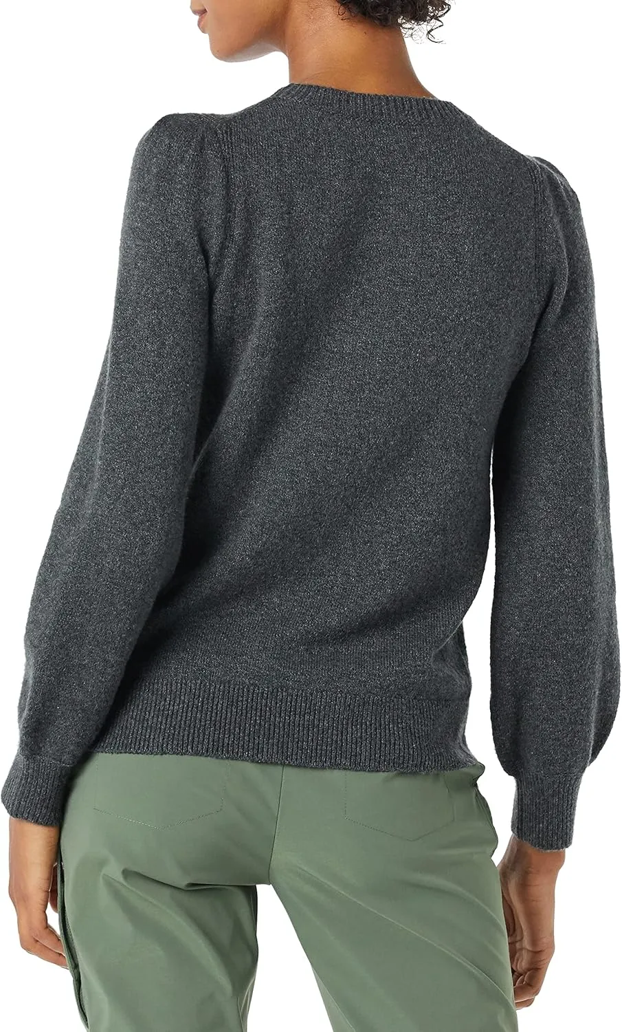 Amazon Essentials Women's Soft Touch Pleated Shoulder Crewneck Sweater