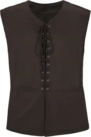 American Trends Renaissance Costume Men Renaissance Vest Costume Medieval Costumes Lace-up Waistcoat Halloween Pirate Vest
