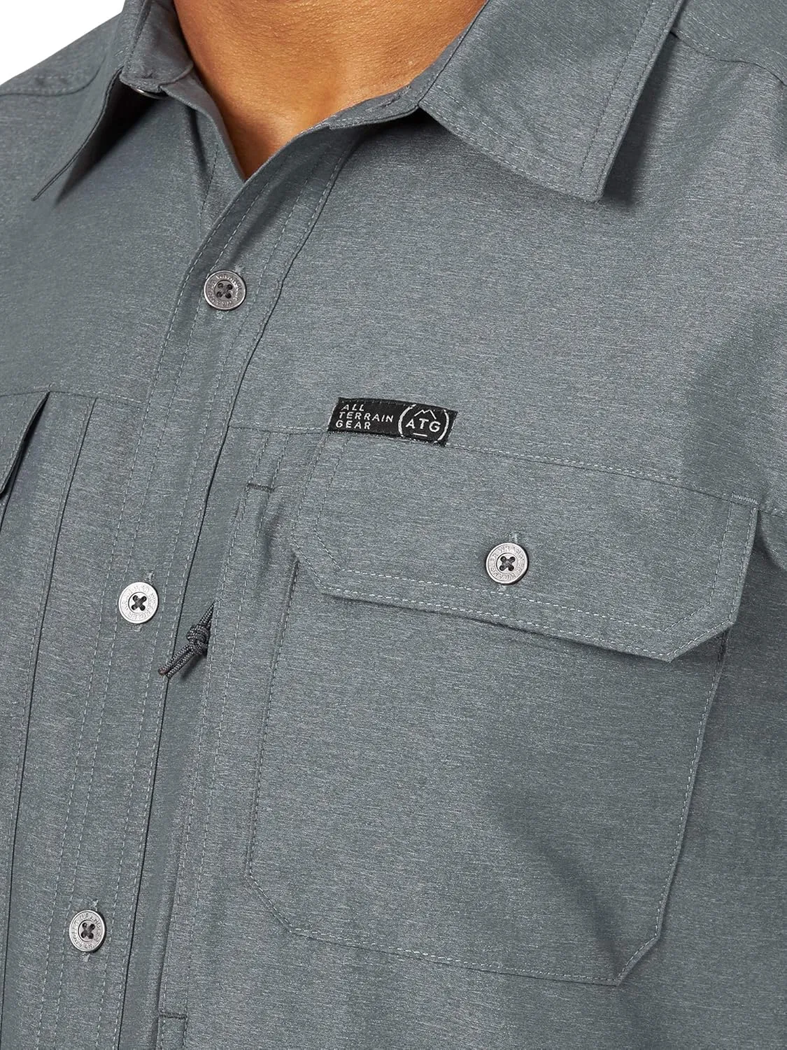 ATG by Wrangler Men's Long Sleeve Mixed Material Shirt