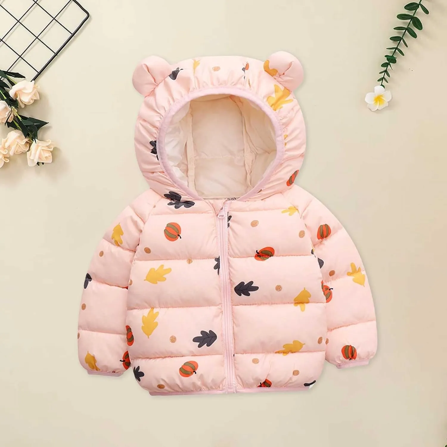 Autumn Winter Toddler Girl Boy Long Sleeved Down Padded Jacket Light Ear Padded Coat 1 To 6 Years Kids Coat