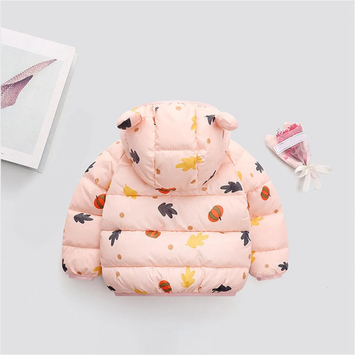Autumn Winter Toddler Girl Boy Long Sleeved Down Padded Jacket Light Ear Padded Coat 1 To 6 Years Kids Coat