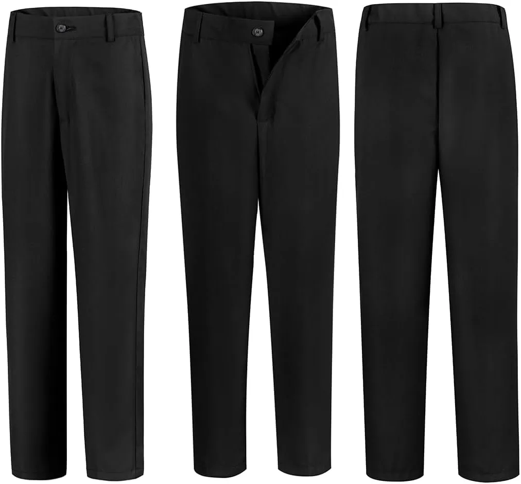 Boys Dress Pants Formal Flat Front Children School Uniform Pants for Boy