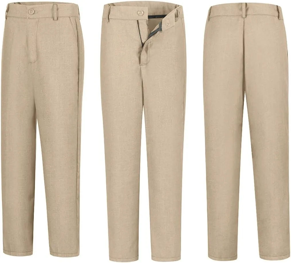 Boys Dress Pants Formal Flat Front Children School Uniform Pants for Boy