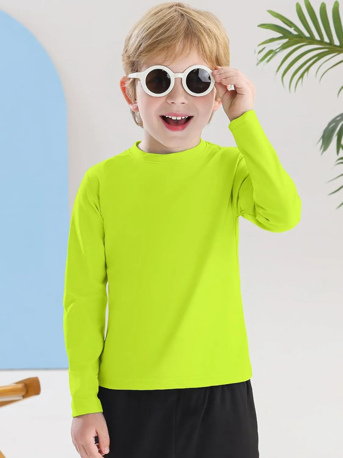 Boys Rash Guard Swim Shirt Long Sleeve UPF 50  for Toddler Kids UV Protection Outdoor Rashguard Sun Shirt