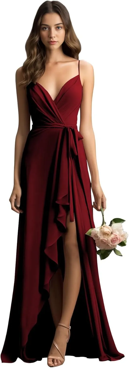 Bridesmaid Dresses One-Shoulder Chiffon - Cocktail Dress Formal Wedding Guest Evening Gown Black