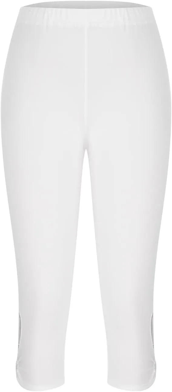 Capri Leggings for Women High Waisted Yoga Capri Pants Stretchy Lounge Pants Solid Color Capri Leggings Pajama Capri