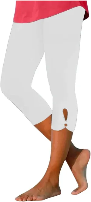 Capri Leggings for Women High Waisted Yoga Capri Pants Stretchy Lounge Pants Solid Color Capri Leggings Pajama Capri