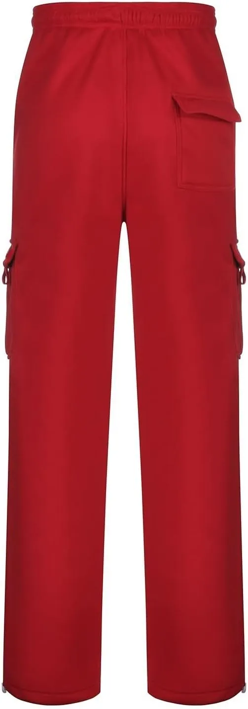 Cargo Pants For Men Men's Fashion Heavyweight Cargo Fleece Sweatpants Stretch Elastic Sports Jogger Trousers Pants