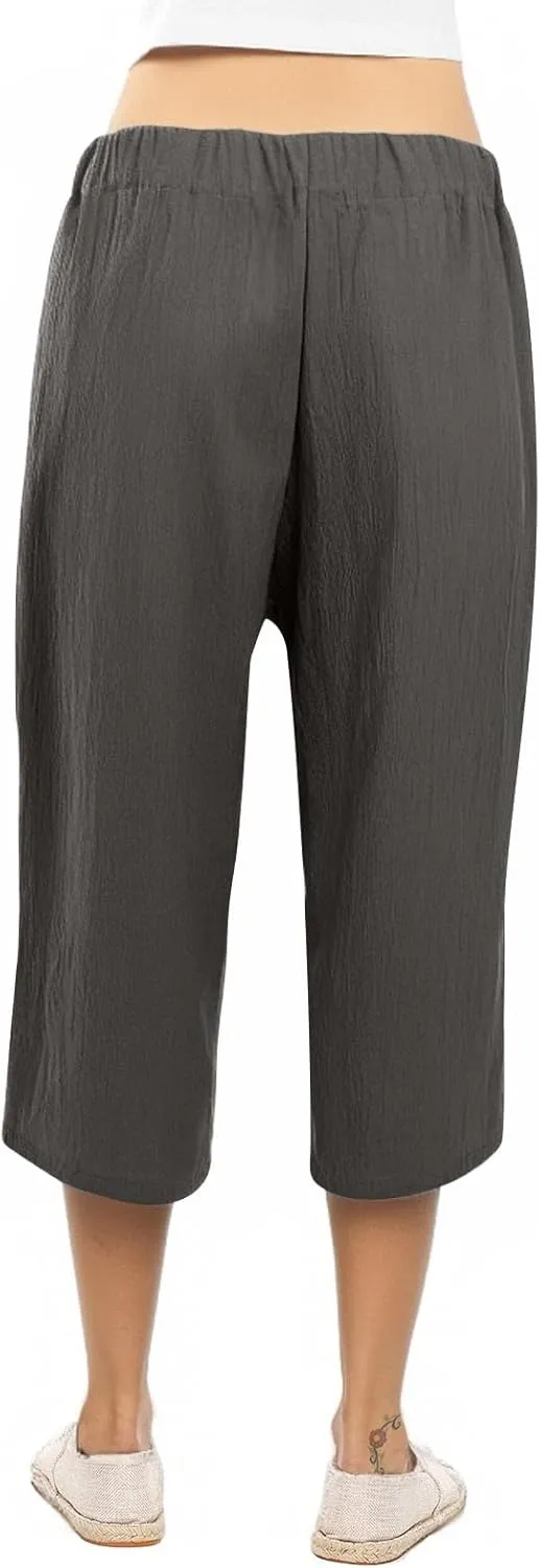 Cargo Pants Women Work,Womens Sweatpants Wide Leg Straight Leg Low Rise Petite Linen Cotton Capris