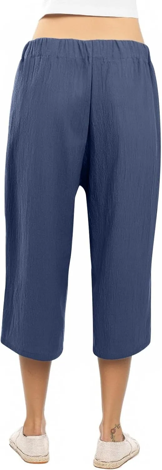 Cargo Pants Women Work,Womens Sweatpants Wide Leg Straight Leg Low Rise Petite Linen Cotton Capris