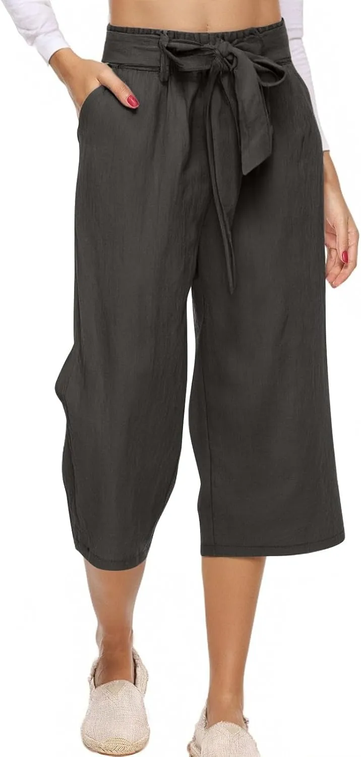 Cargo Pants Women Work,Womens Sweatpants Wide Leg Straight Leg Low Rise Petite Linen Cotton Capris