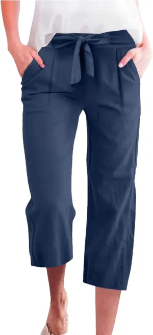 Cargo Pants Women Work,Womens Sweatpants Wide Leg Straight Leg Low Rise Petite Linen Cotton Capris