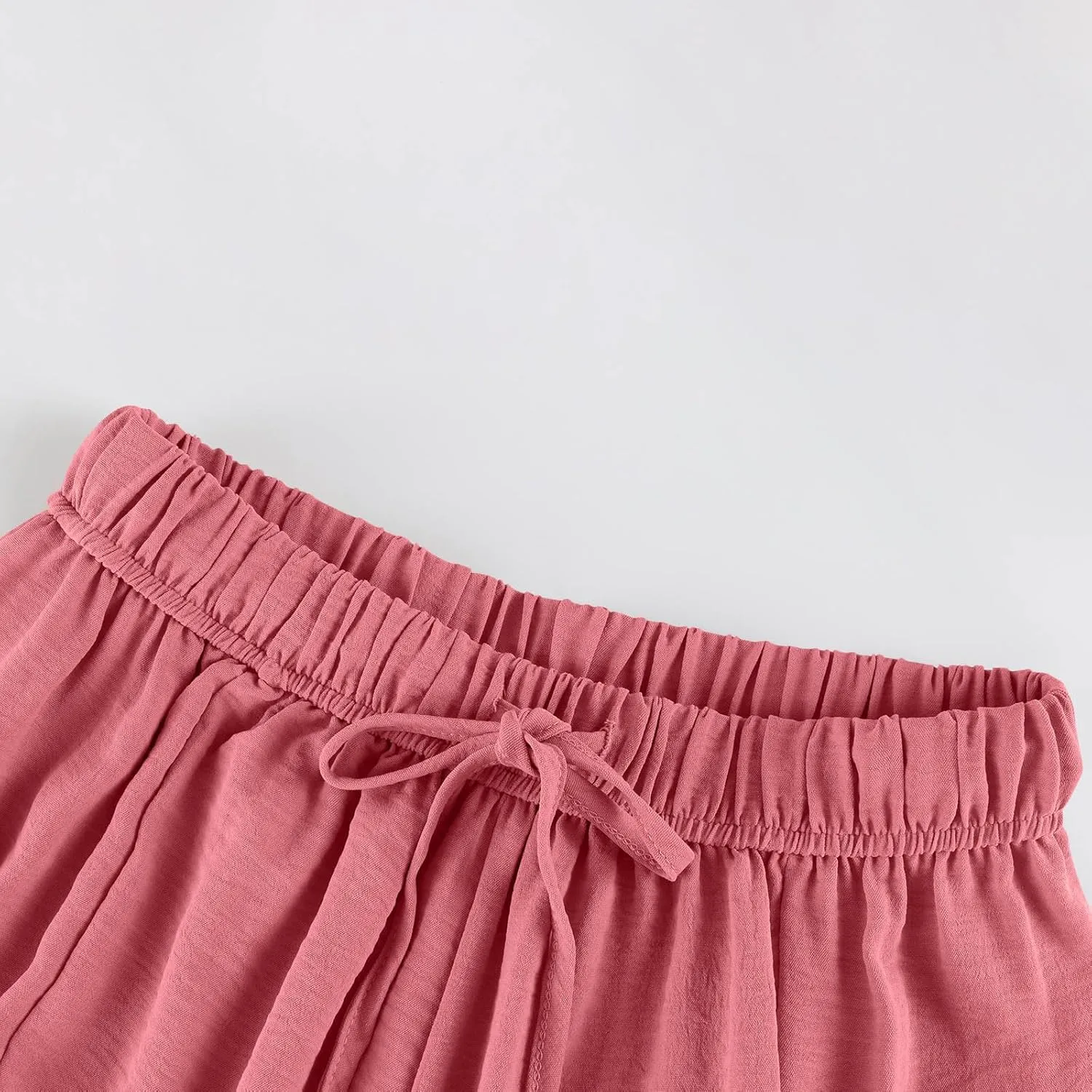 Casual Pants for Women Summer Wide Leg High Waisted Casual Boho Pants Trendy Beach Palazzo Harem Clothes with Pockets
