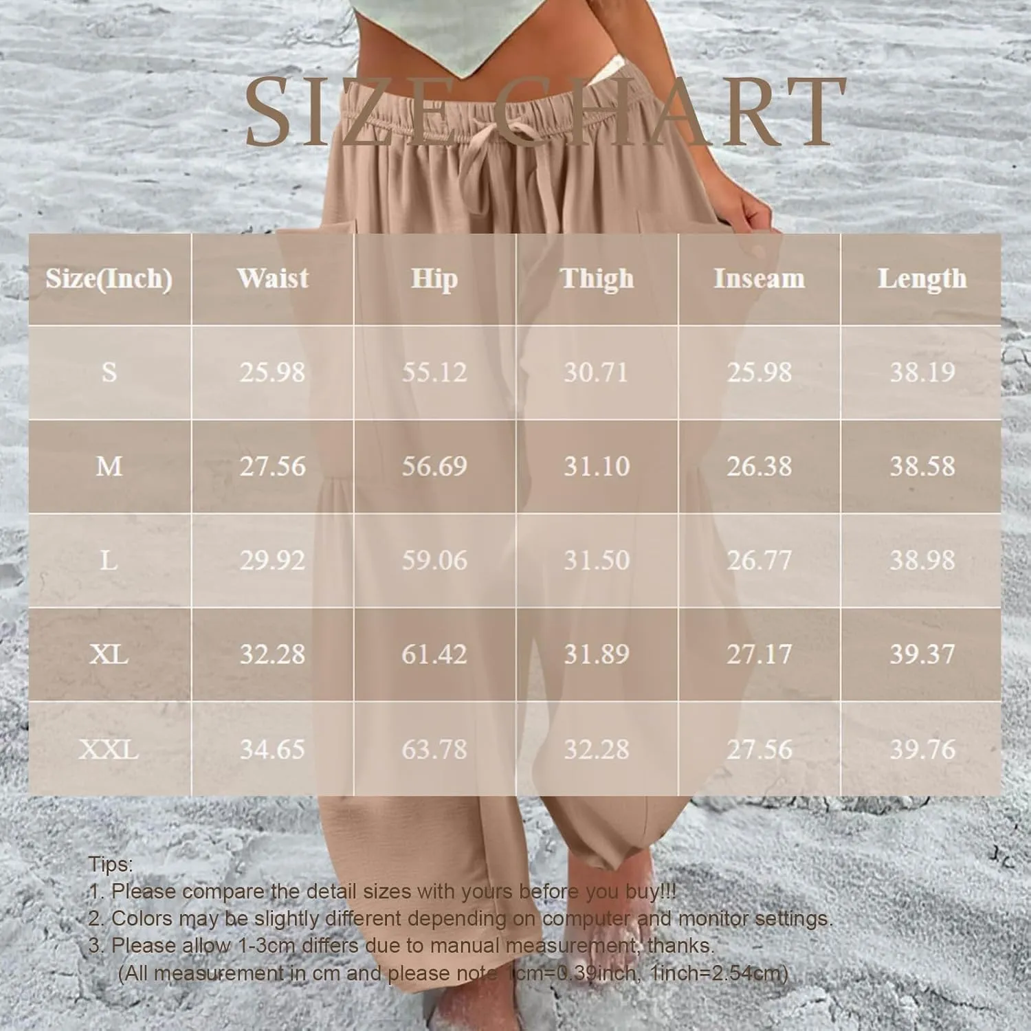 Casual Pants for Women Summer Wide Leg High Waisted Casual Boho Pants Trendy Beach Palazzo Harem Clothes with Pockets