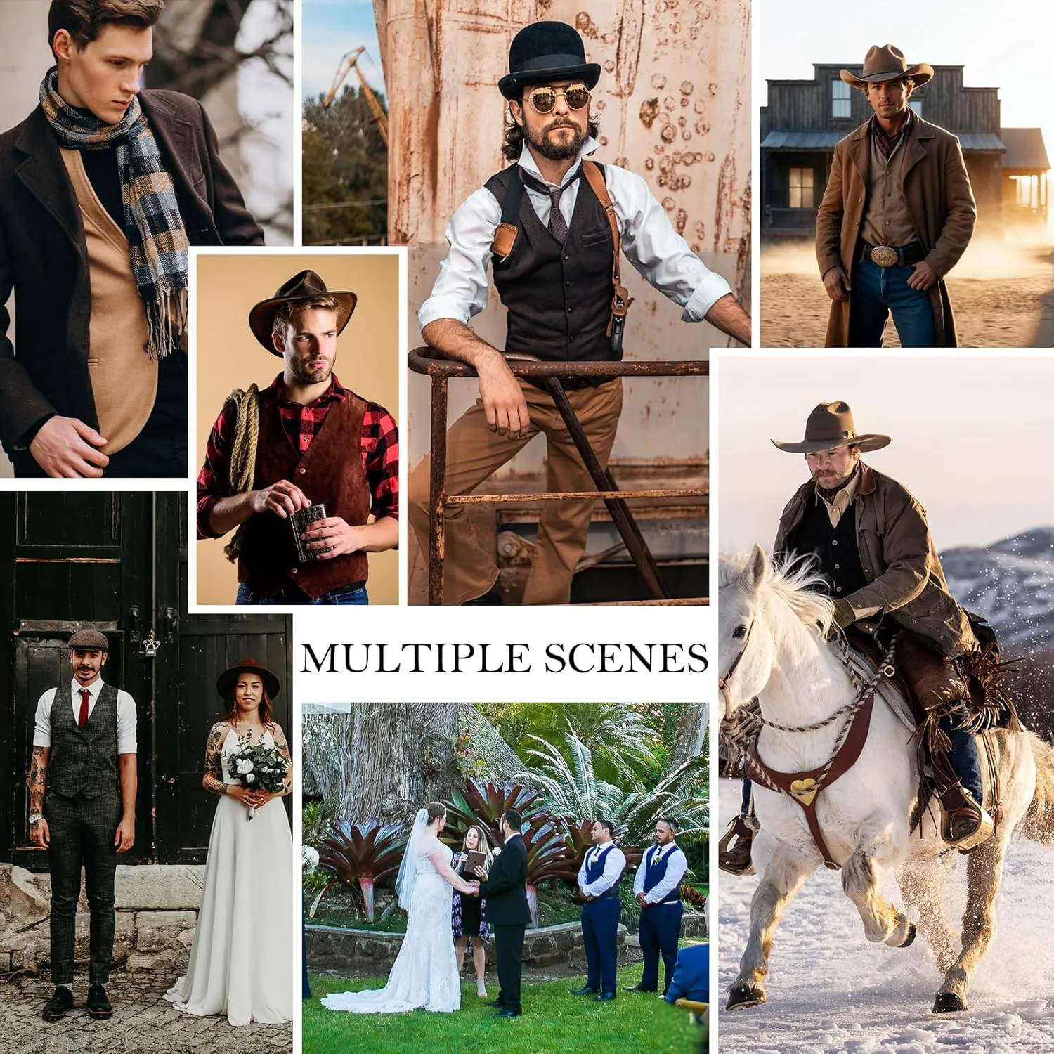 Century Star Men's Vests Casual Suit Vests Dress Western Wear Cowboy Wedding Slim Fit Waistcoat Renaissance Pirate Medieval