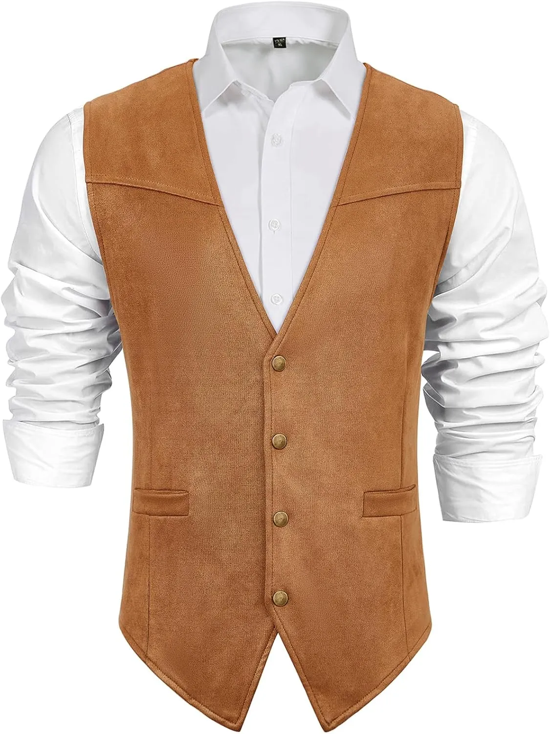 Century Star Men's Vests Casual Suit Vests Dress Western Wear Cowboy Wedding Slim Fit Waistcoat Renaissance Pirate Medieval
