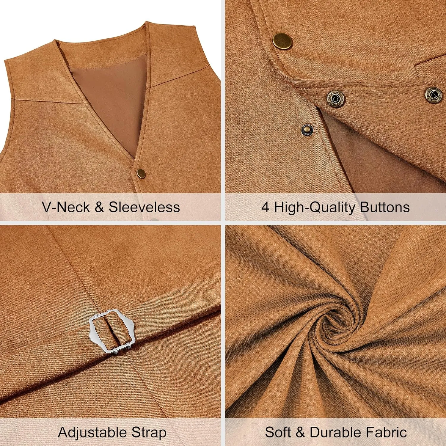 Century Star Men's Vests Casual Suit Vests Dress Western Wear Cowboy Wedding Slim Fit Waistcoat Renaissance Pirate Medieval