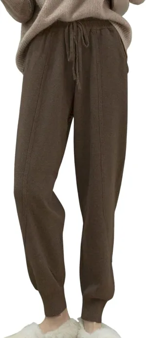 CHARTOU Women Casual Elastic Waist Lounge Pants Jogger Workout Sweatpants Harem Pants with Pockets