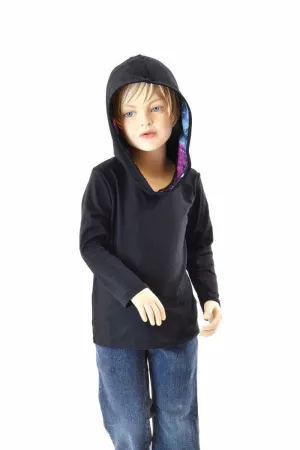 Childrens Black Soft Knit Galaxy Hoodie