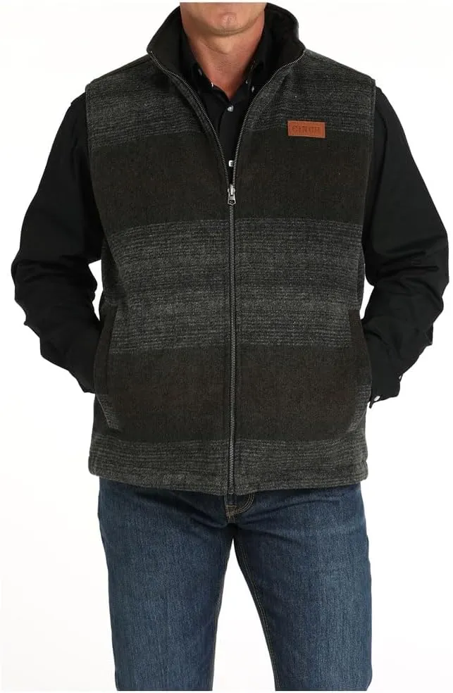 Cinch Men's Reversible Western Vest - Charcoal