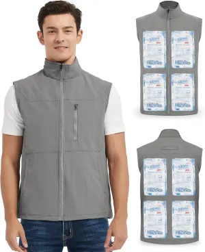 Cooling Vest for Men Hot Weather Ice Vest with 24 Ice Packs Breathable Cool Jacket for Outdoor Work Everyday Active