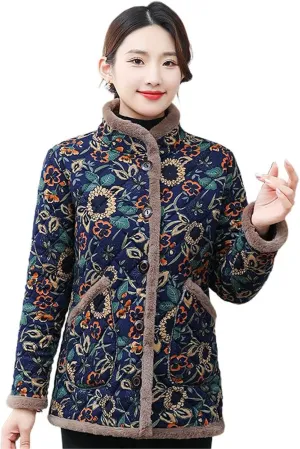 Cotton Padded Jackets and Winter Cotton Coats for Middle-aged and Elderly Women in Spring and Autumn