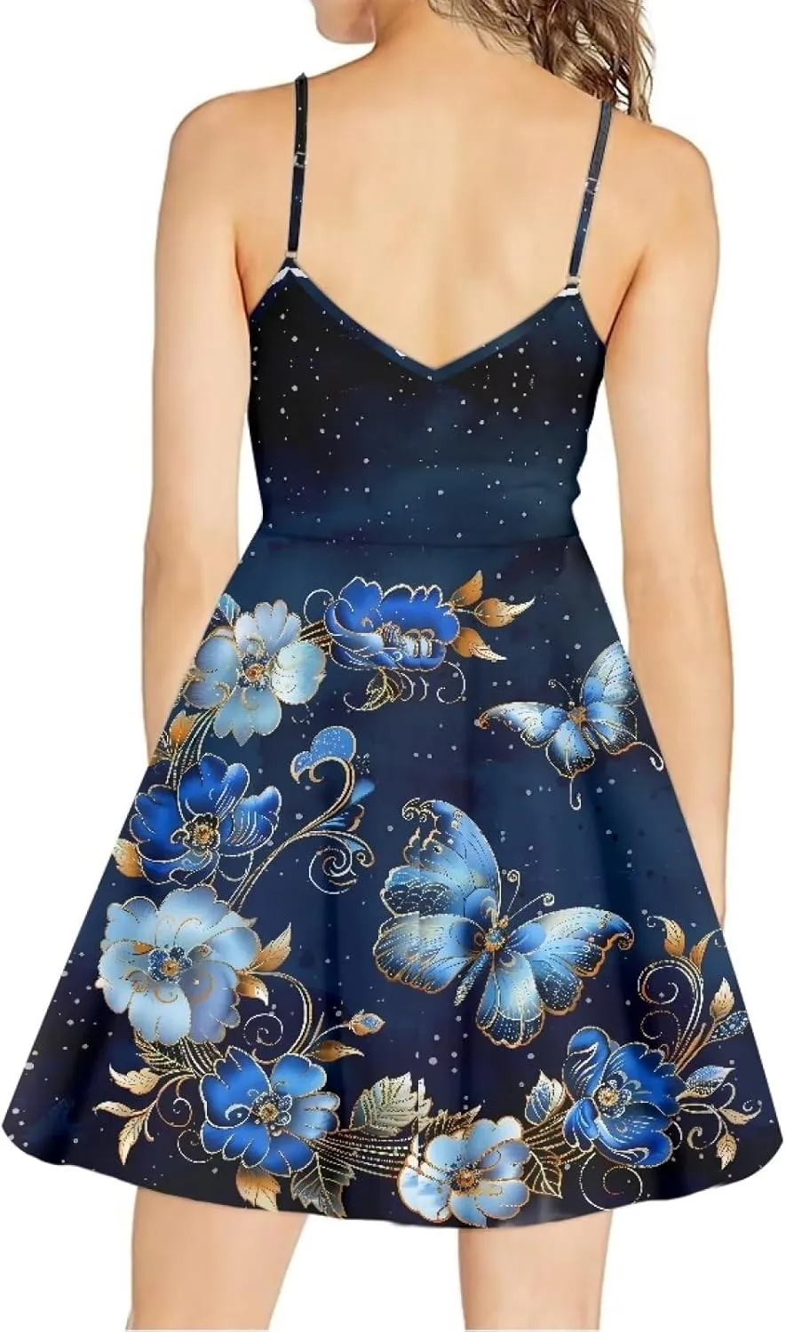Cozeyat Women Girls Summer Sleeveless Dress Casual Swing Beach Cover Up Knee Length Dresses,Large Size XS-4XL