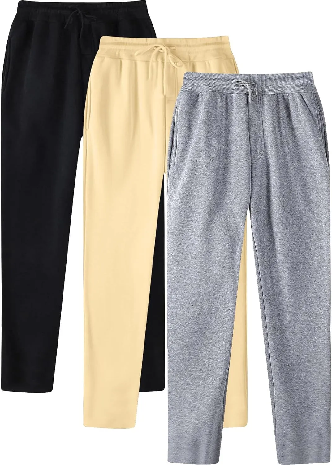 Ctreela 3 Pack Mens Casual Athletic Sweatpants with Pockets, Basic Workout Gym Joggers Pants for Men Running Jogging Pants