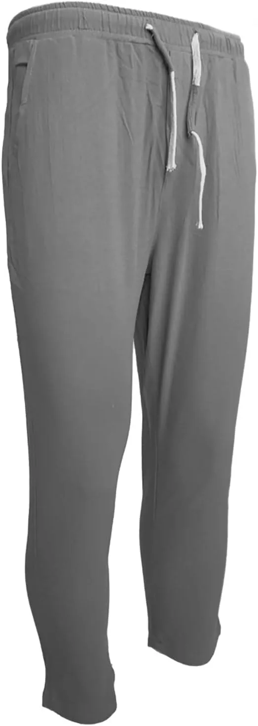 Ctreela Summer Lightweight Jogger Casual Pants for Men Big & Tall Drawstring Slim Fit Sweatpants Solid Workout Running Pants