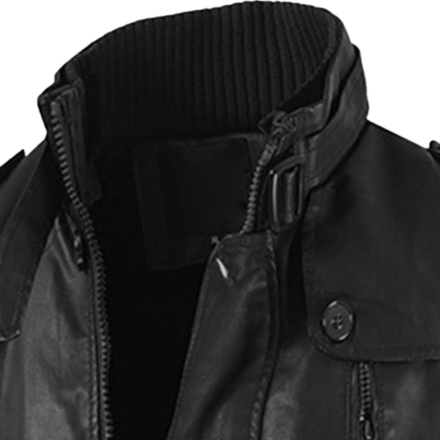 DGHM-JLMY Leather Coats For Men Fall Winter Style Long Leather Jacket Vintage Leisure Stand Collar Windbreaker Coat