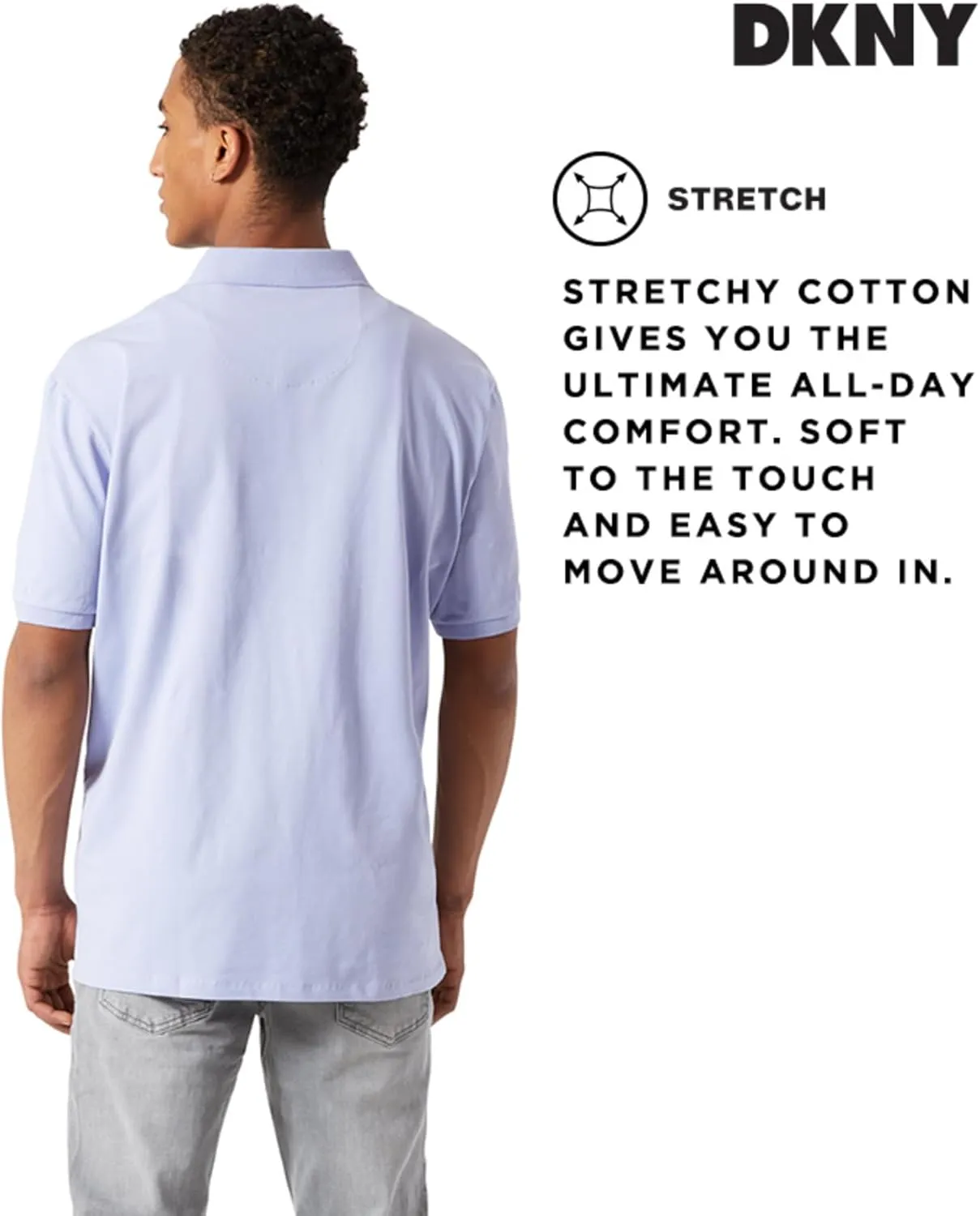 DKNY Polo Shirts for Men - Soft Stretch Casual Cotton Mens Polo Shirts | Modern Fit Short Sleeve Mens Polos