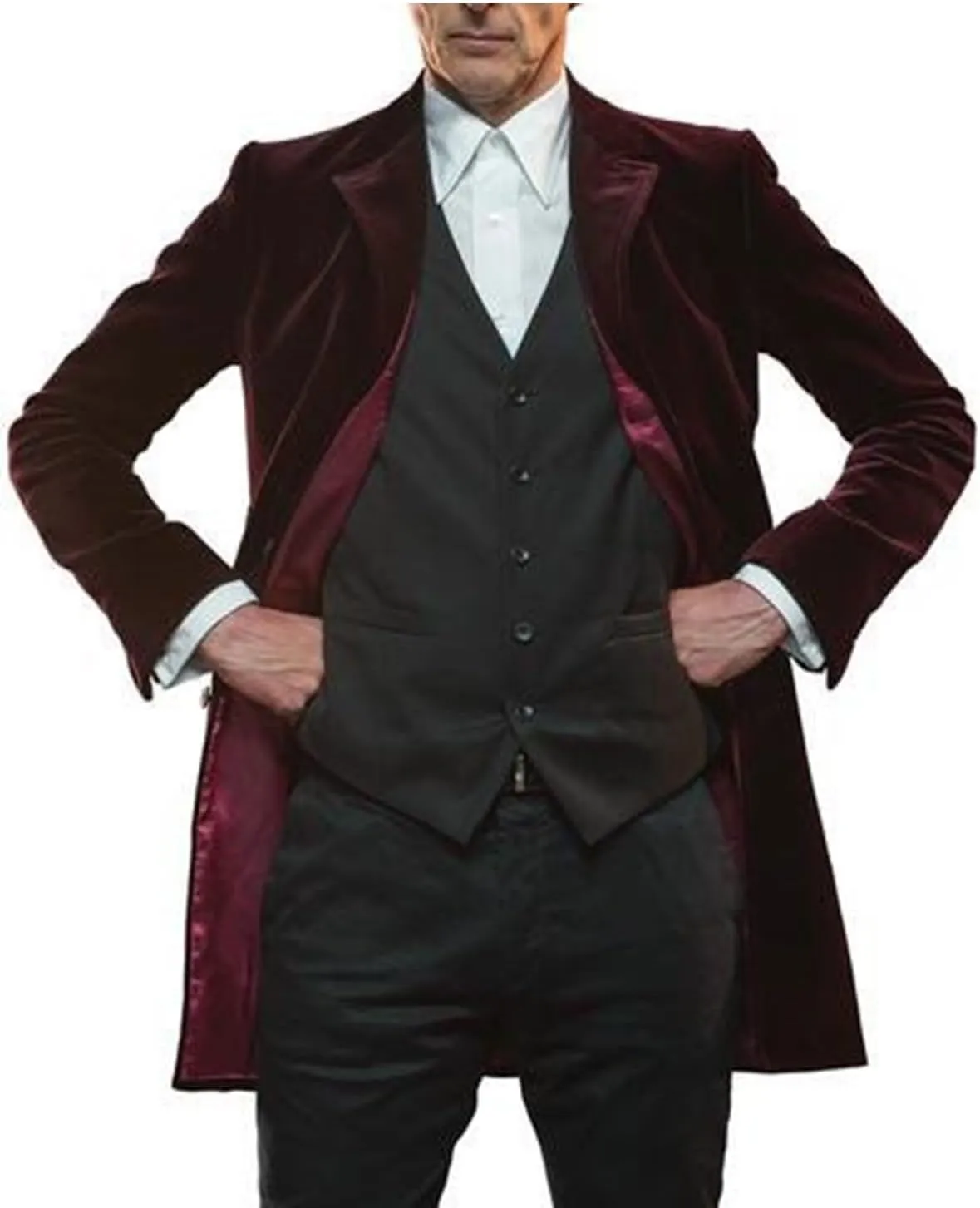 Doctor Who 12th Velvet Coat Peter Cosplay Long Wool Costume Coat Time Traveller Costume