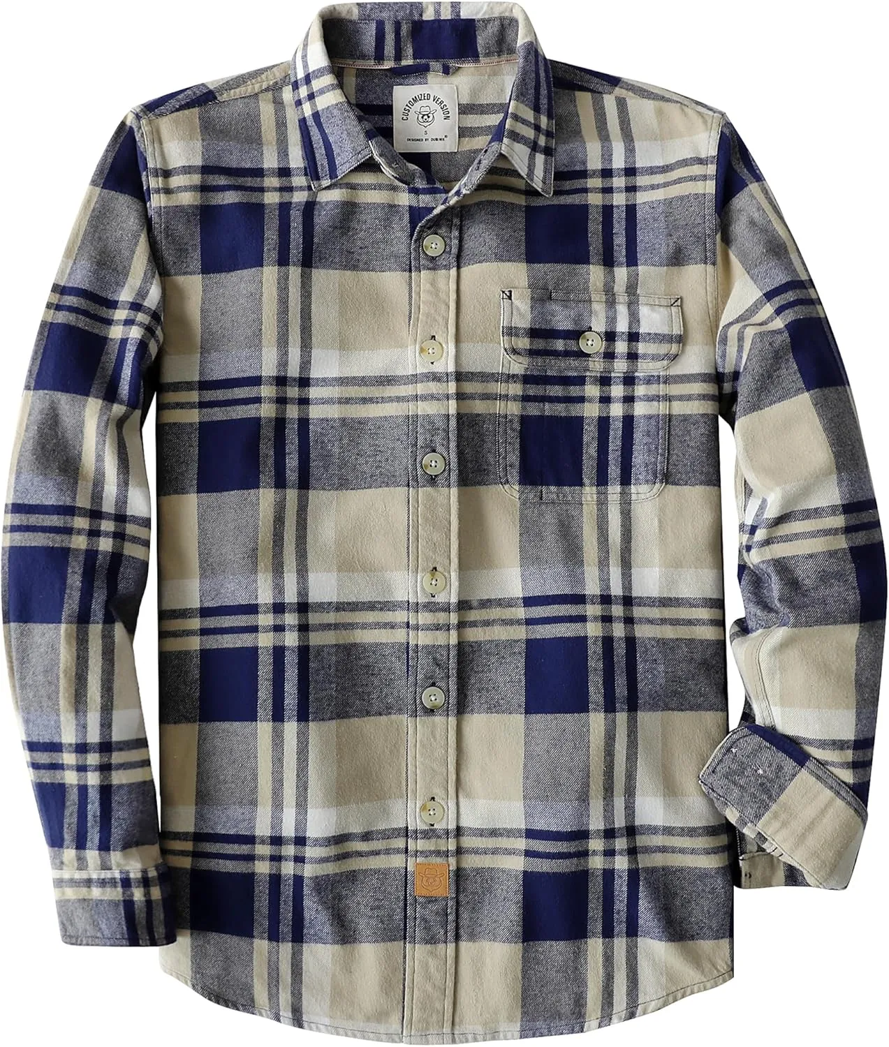 DubinikMens Flannel Shirts Long Sleeve Flannel Shirt for Men Warm Casual Soft Cotton Button Down Plaid Mens Flannel Shirt