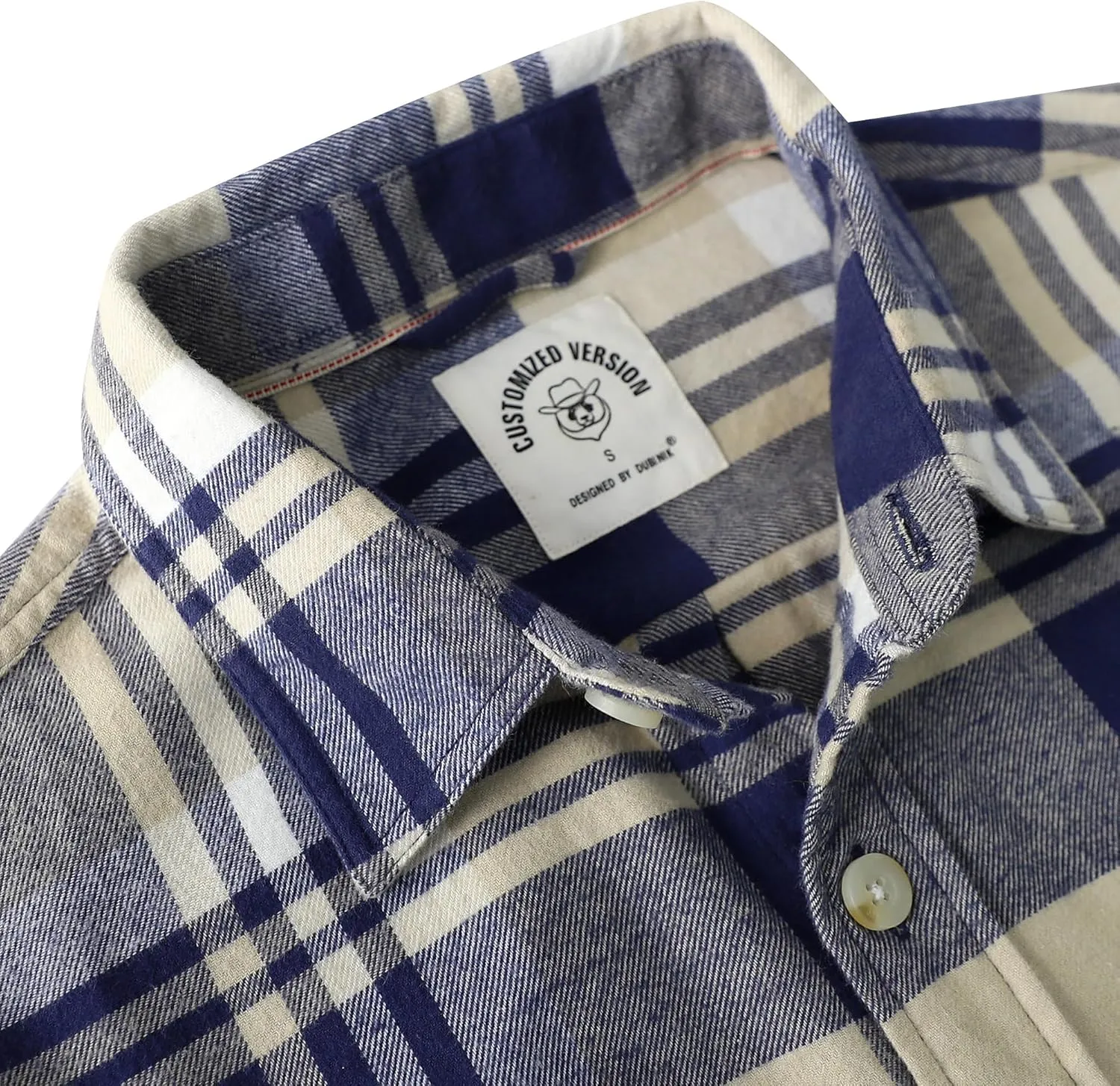DubinikMens Flannel Shirts Long Sleeve Flannel Shirt for Men Warm Casual Soft Cotton Button Down Plaid Mens Flannel Shirt