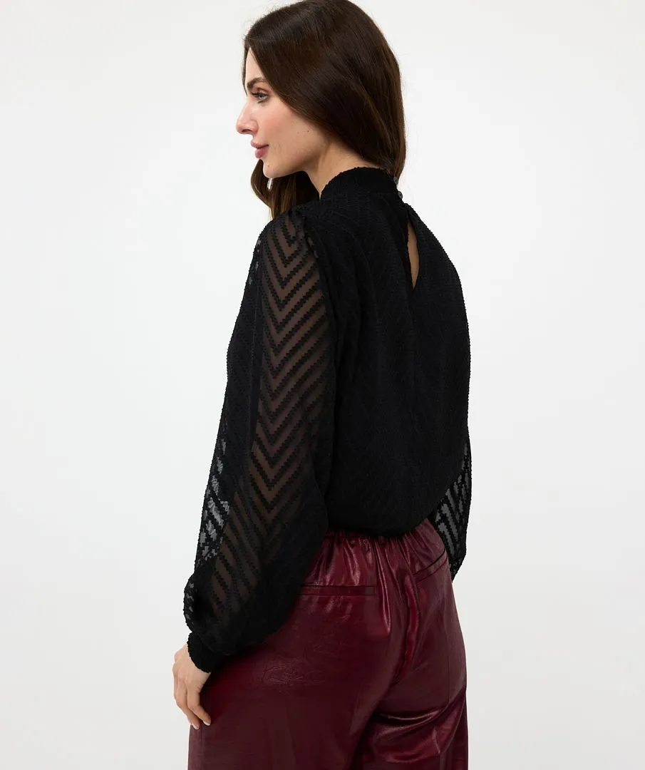 EQ2414531 Chevron Print Blouse