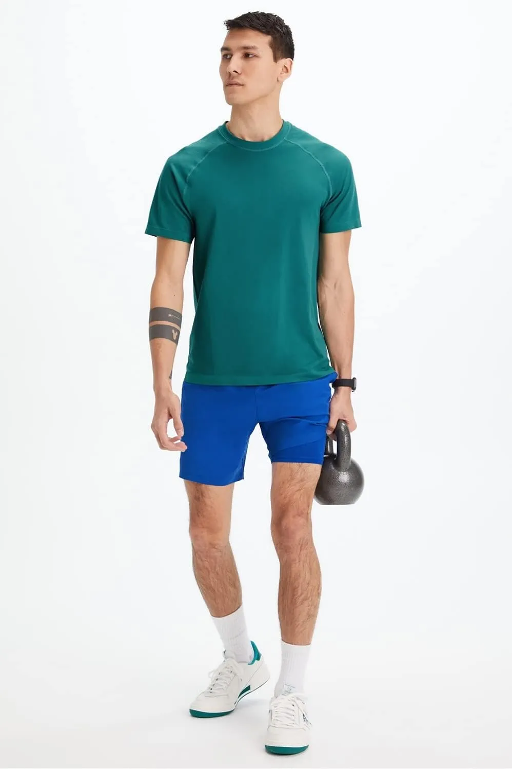 Fabletics Men's The Fundamental Short (Lined), Workout, Running, Training, Gym, Yoga, Ultra Lightweight, Athletic