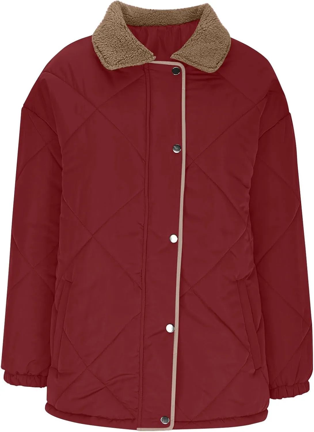 Fall Winter Jackets for Women 2024 Warm Quilted Jackets Lightweight Casual Puffer Jacket Padded Down Coat Outerwear