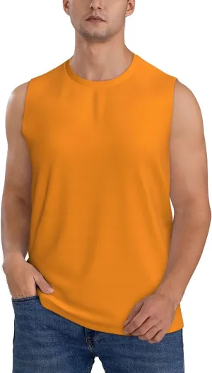 FEMOS Apricot - Men's Sleeveless T-Shirt,Quick Dry Muscle Workout Beach Tank Top,Running Gym Swim Shirt Loose