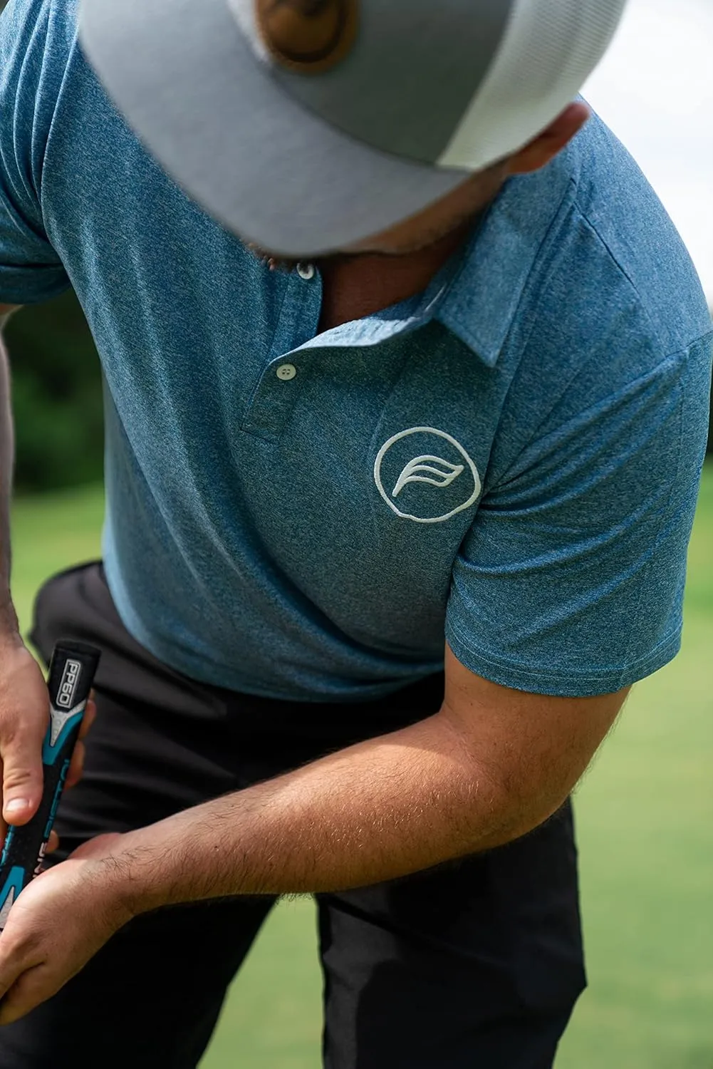 Flagstick Golf Polo Shirt for Men, Moisture Wicking, Athletic, Quick Dry Shirts, Outdoor Regular Fit, Short Sleeve Shirt