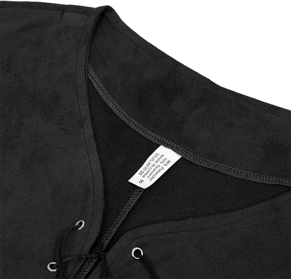 frawirshau Men's Medieval Renaissance Vest Costume Pirate Gothic Steampunk Waistcoat