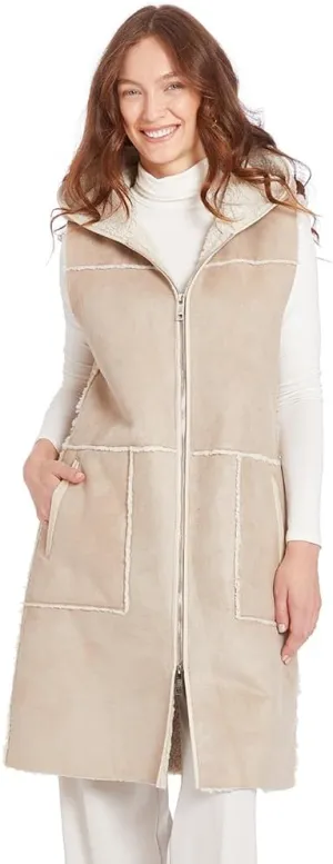 Frye Women's Long Faux Shearling Vest