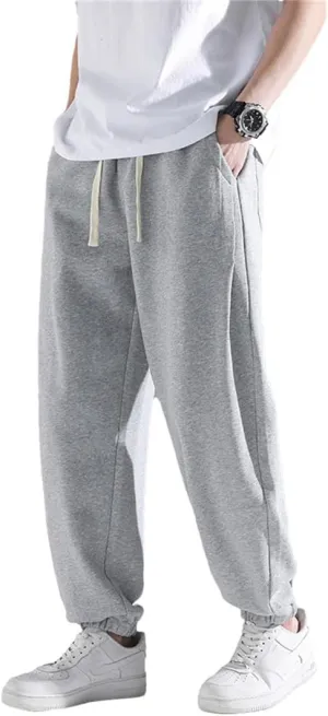 FULBHPRINT Men's Jogger Sweatpants Drawstring Streetwear Casual Baggy Trousers Cotton Loose Harem Pant Plus Size